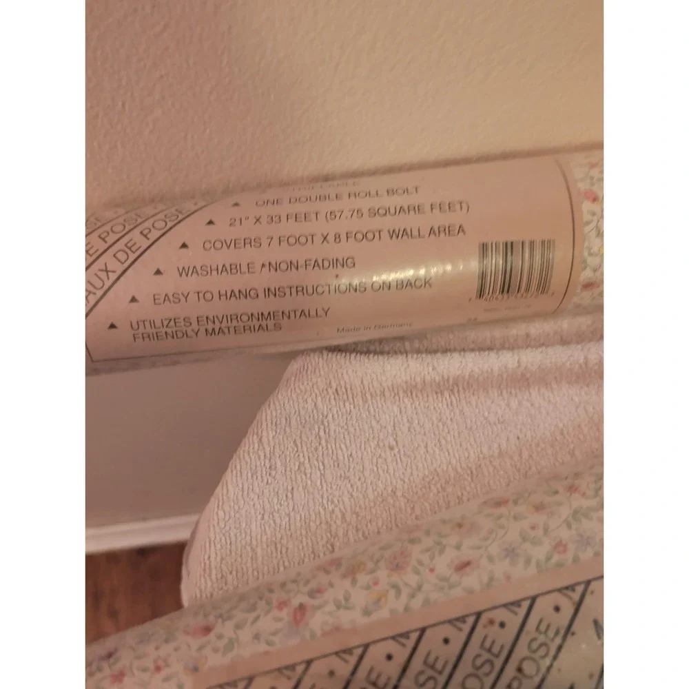 VTG  Wallpaper  Muraux De Pose Floral Cottagecore 2 Dbl Rolls NOS Prepasted Germ